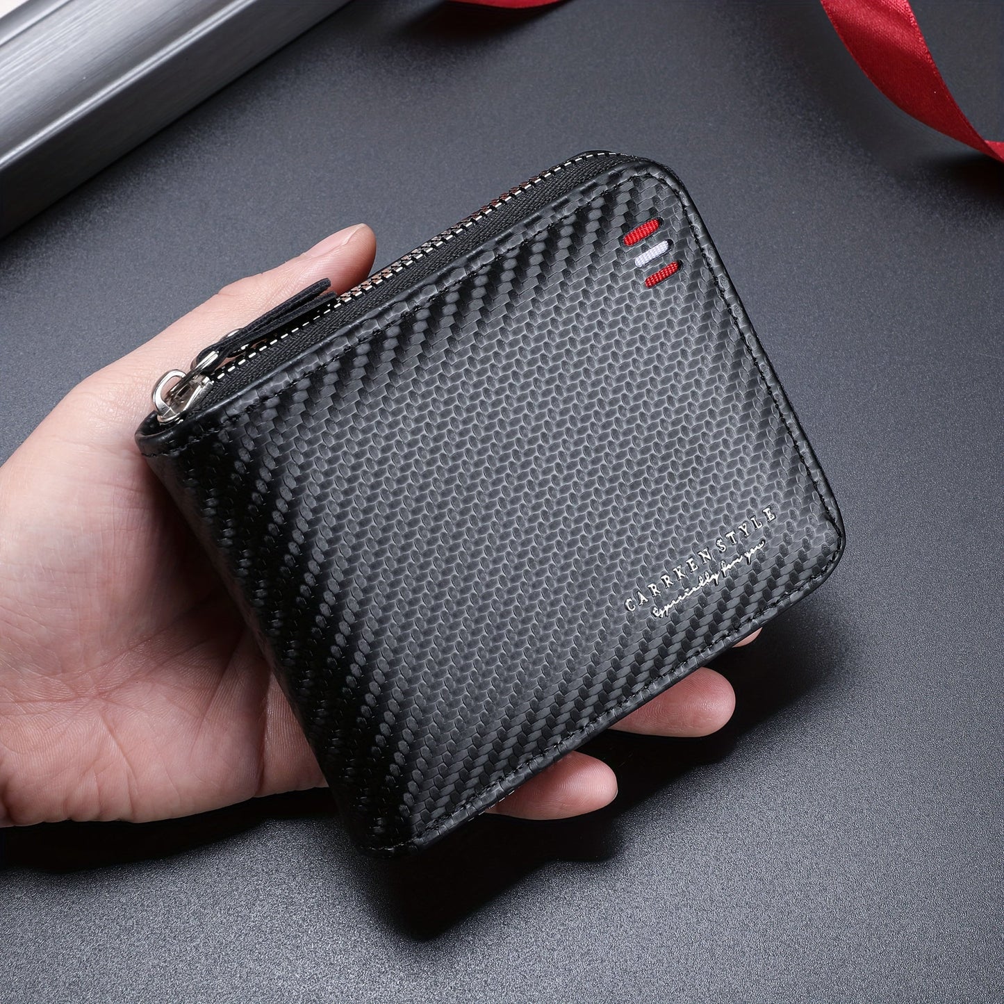 Carbon Fiber PU Leather Wallet – Sleek. Secure. Everyday-Ready