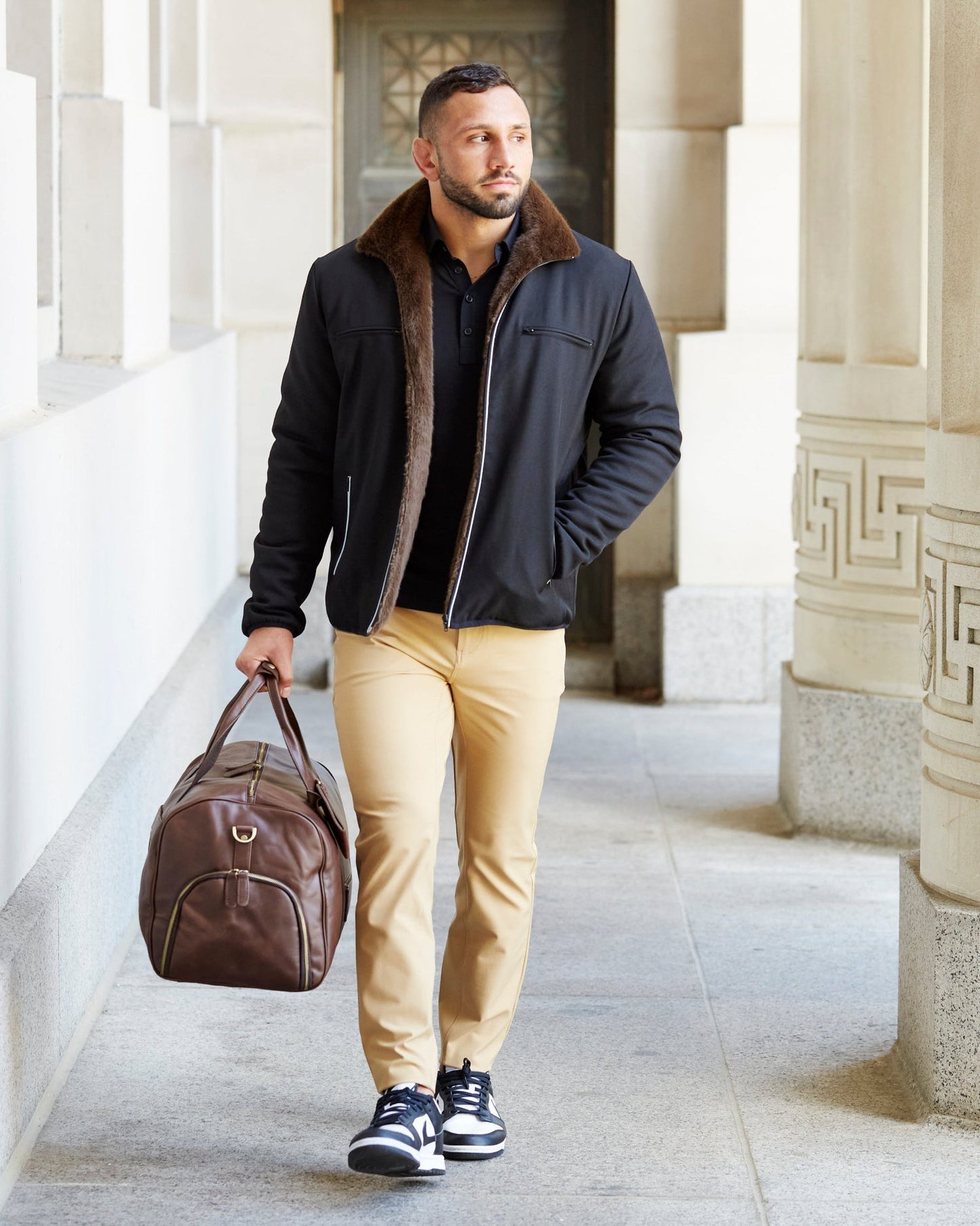 Athletic Fit Stretch Tech Chino - Mid Khaki