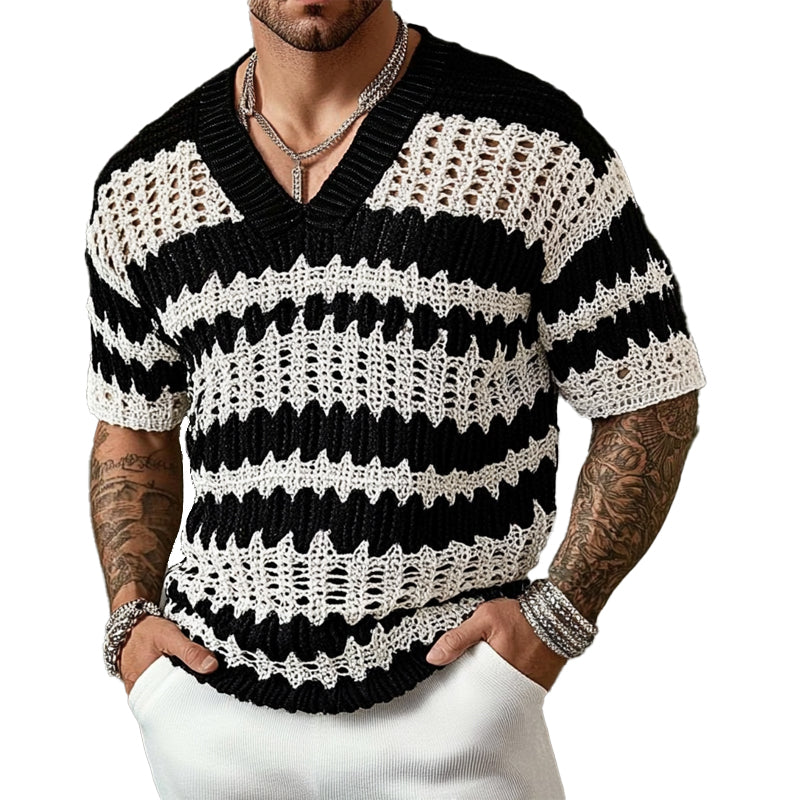 Portland Contrast V-Neck Knit