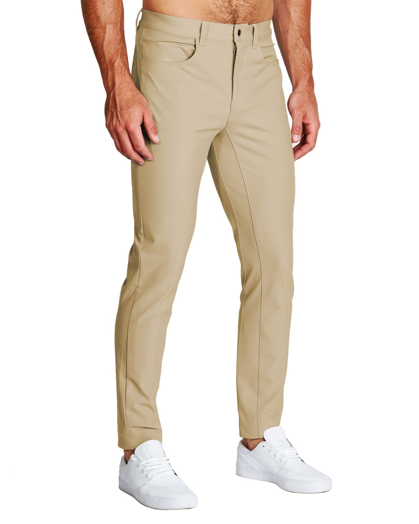 Athletic Fit Stretch Tech Chino - Mid Khaki