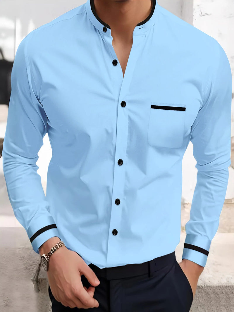 Camisa Masculina Social Longa Crown Slim