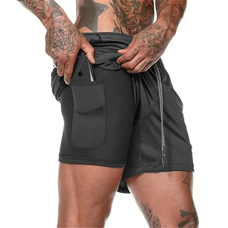 Shorts Masculino DryFit com Compressão 2 em 1