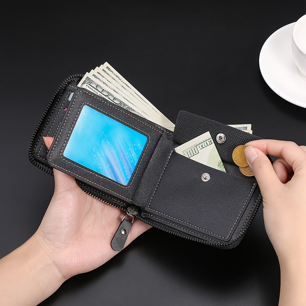 Men’s Compact Zip Wallet – Sleek. Secure. Pocket-Ready.