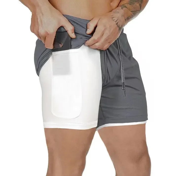 Shorts Masculino DryFit com Compressão 2 em 1