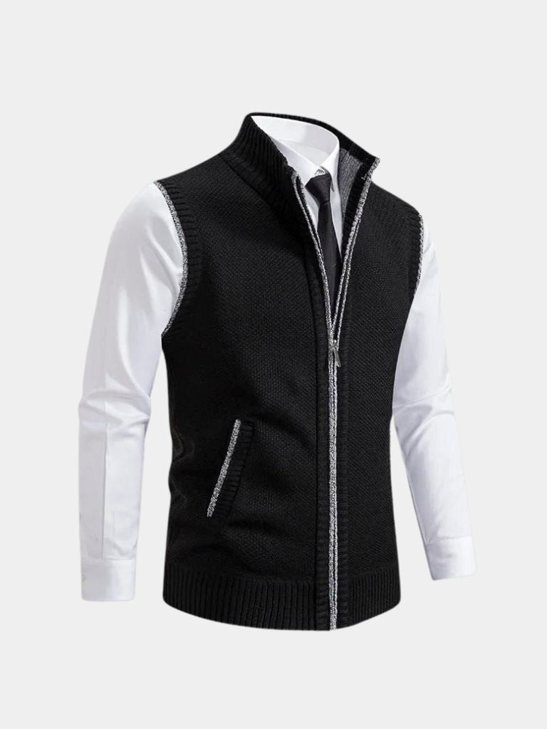 Elegant Full-Zip Sweater Vest - Fayymont Co