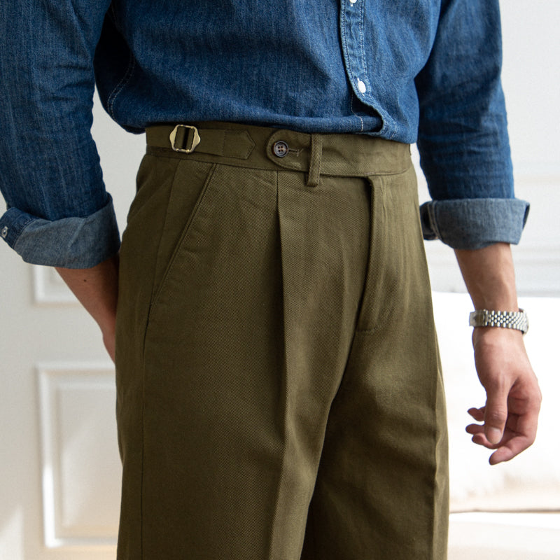 Cotton Twill Antibes Straight Fit Trousers