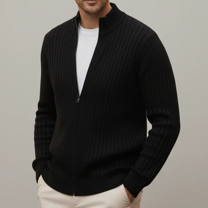 Thorne Knit Jacket (Ribbed Zip Cardigan)