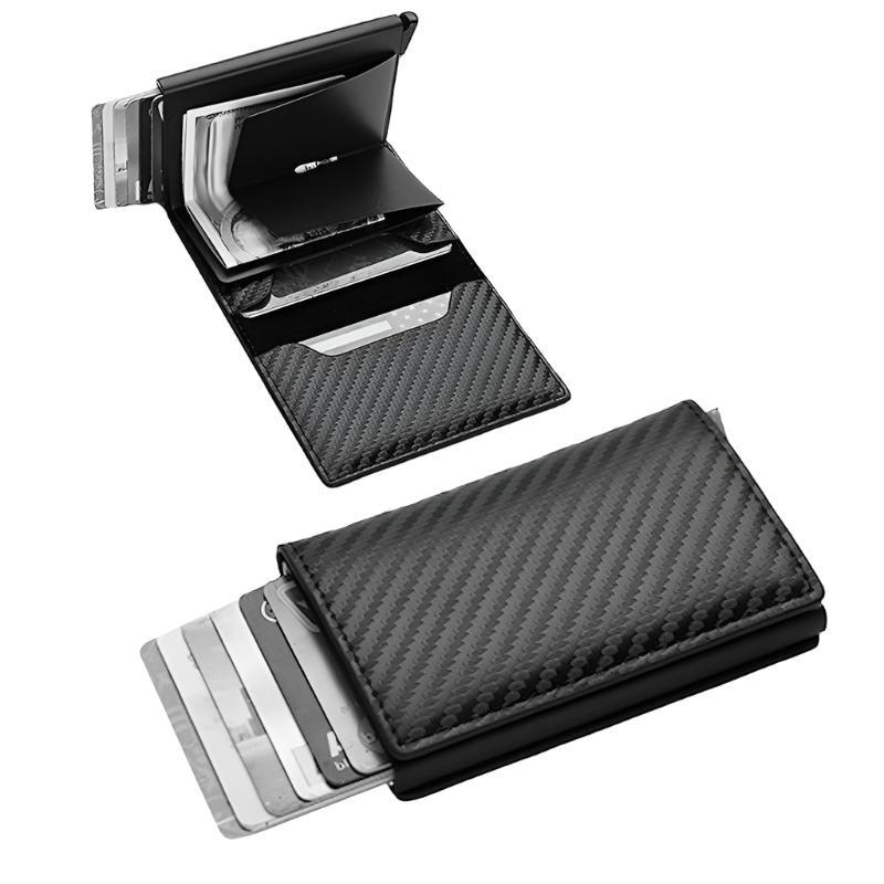 Fayymont Carbon Fiber & Aluminum RFID Wallet – Slim Pop-Up Design