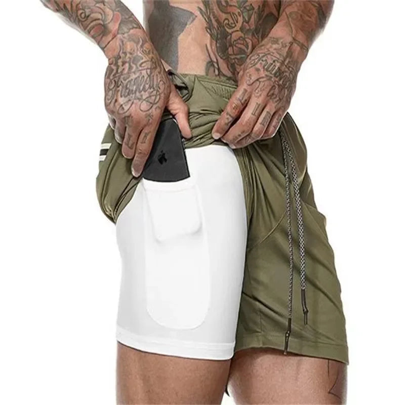 Shorts Masculino DryFit com Compressão 2 em 1