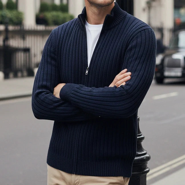 Thorne Knit Jacket (Ribbed Zip Cardigan)