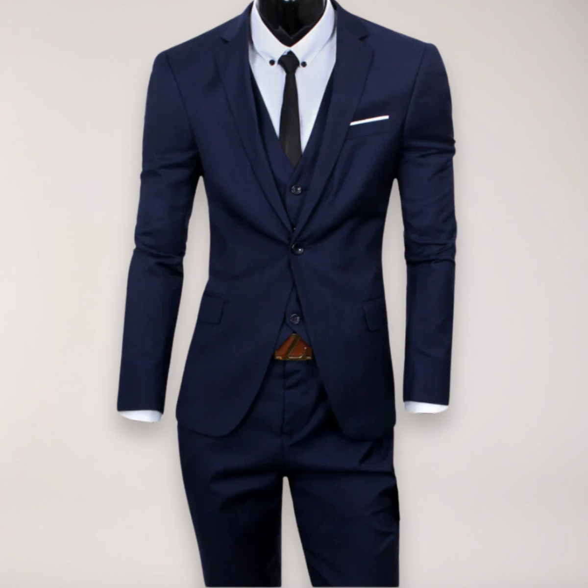 Men’s 3-Piece Slim Fit Suit – Tailored Blazer, Waistcoat and Trousers for Formal Occasions