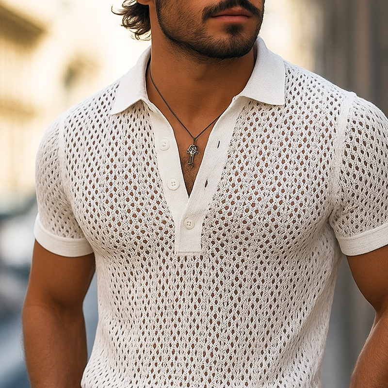 Greenwich Open-Weave Polo