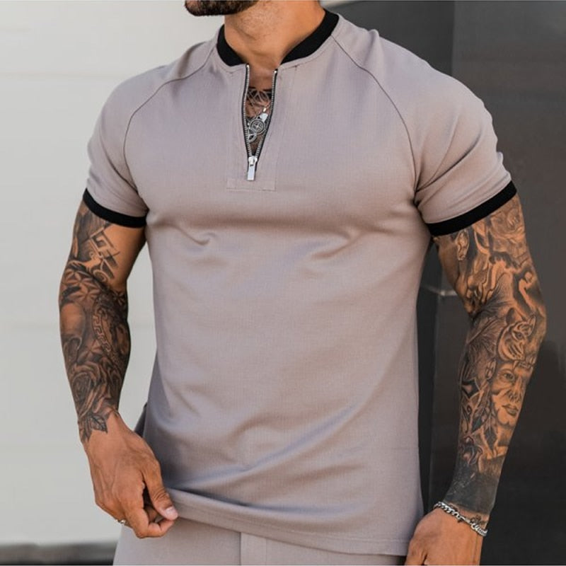 Camisa Estilosa com Gola de Ziper Diamond