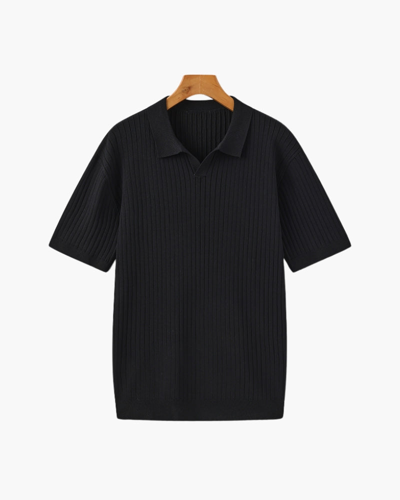 Ribbed Knit Polo – Fine Merino