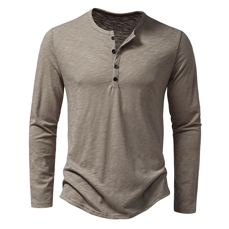 Riverside Long-Sleeve Henley — Cotton Knit