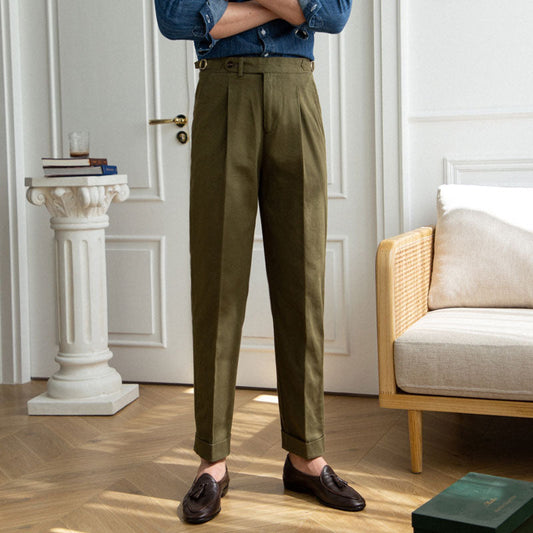Cotton Twill Antibes Straight Fit Trousers