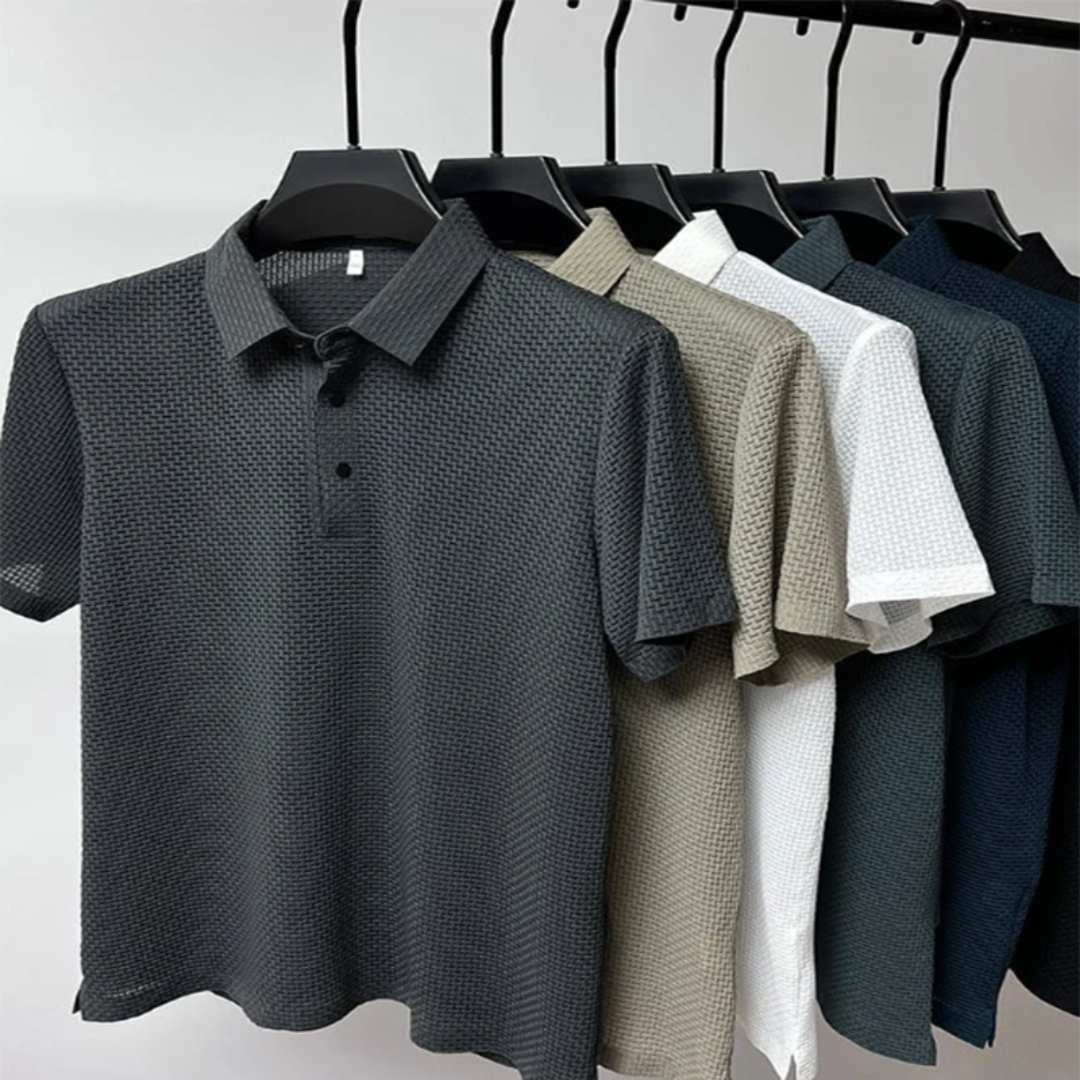 Four-Season Waffle Knit Polo