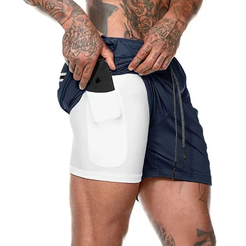 Shorts Masculino DryFit com Compressão 2 em 1