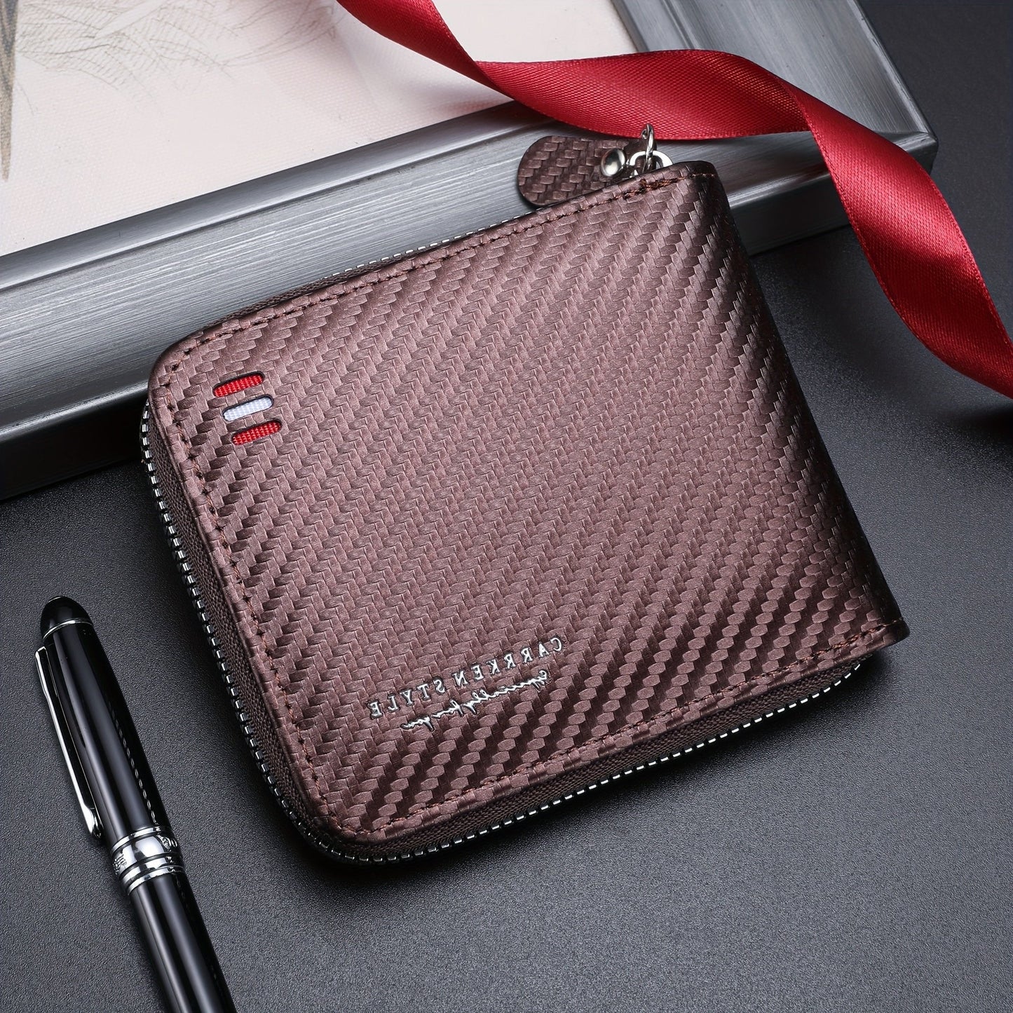Carbon Fiber PU Leather Wallet – Sleek. Secure. Everyday-Ready