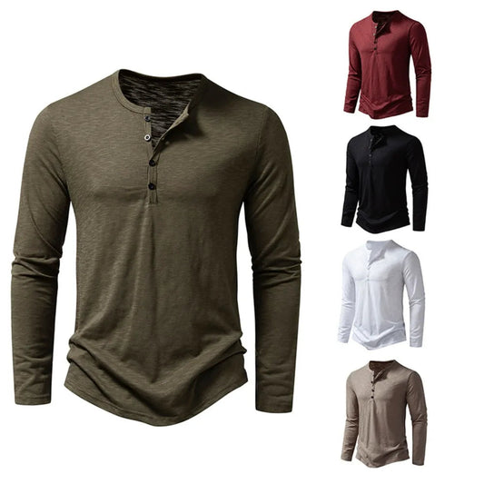 Riverside Long-Sleeve Henley — Cotton Knit
