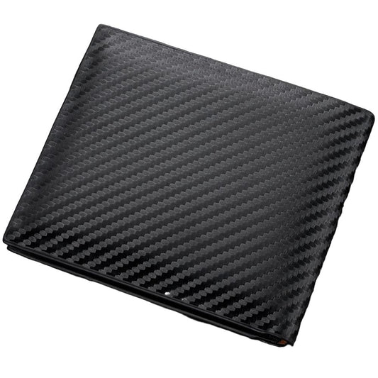 Men's Compact Carbon Fiber Wallet with Integrated Zipper and Card Holder