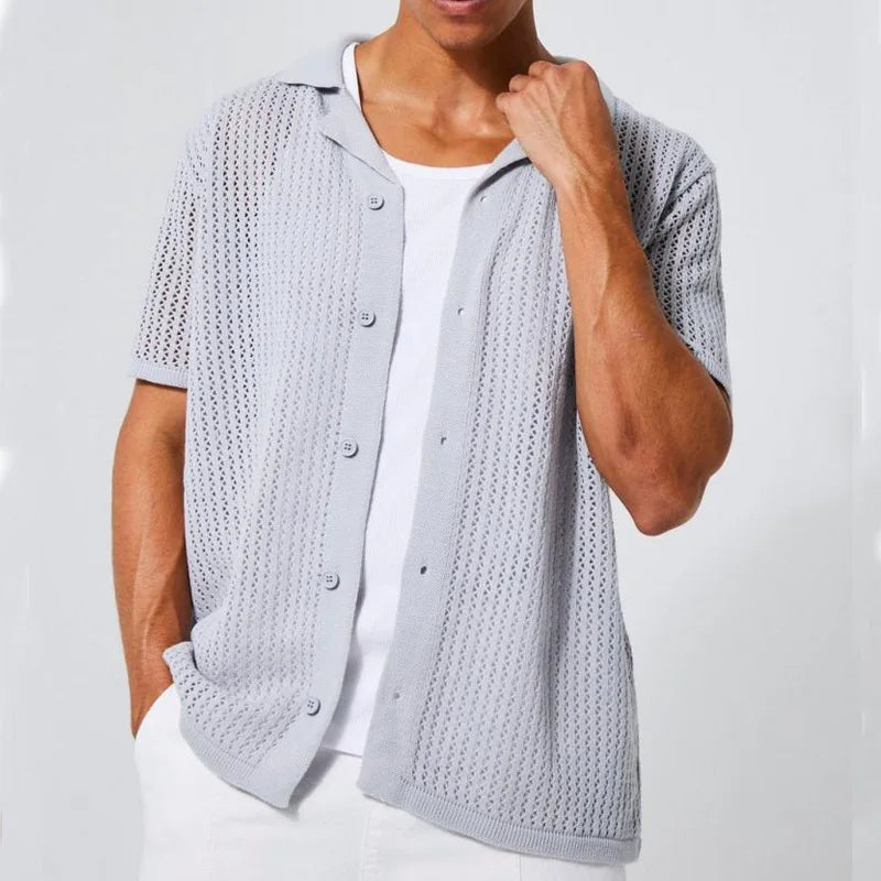 Devon Knitted Short-Sleeve Shirt