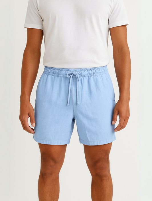 Ascott Linen Shorts – Blue