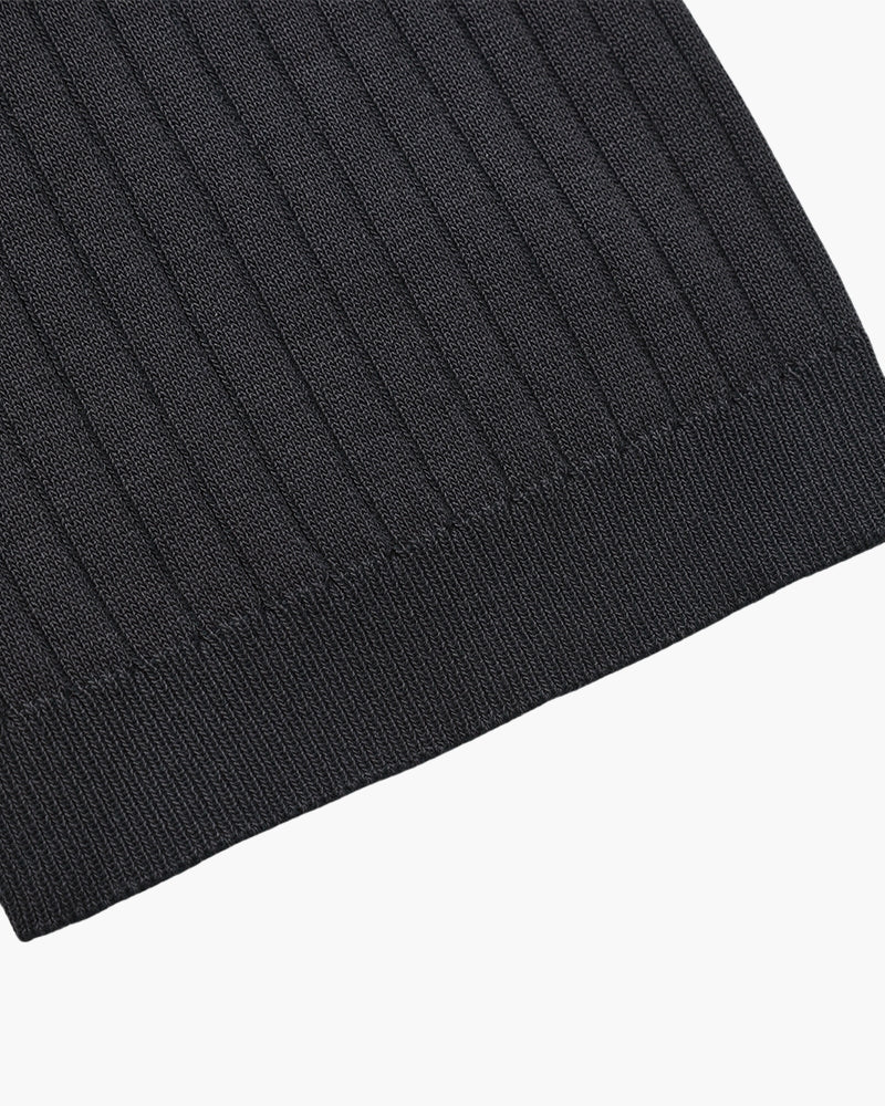 Ribbed Knit Polo – Fine Merino