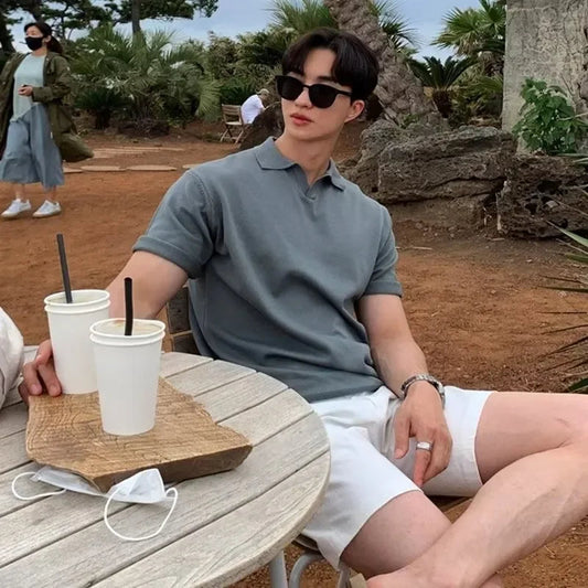 Old Money Grey Polo Shirt