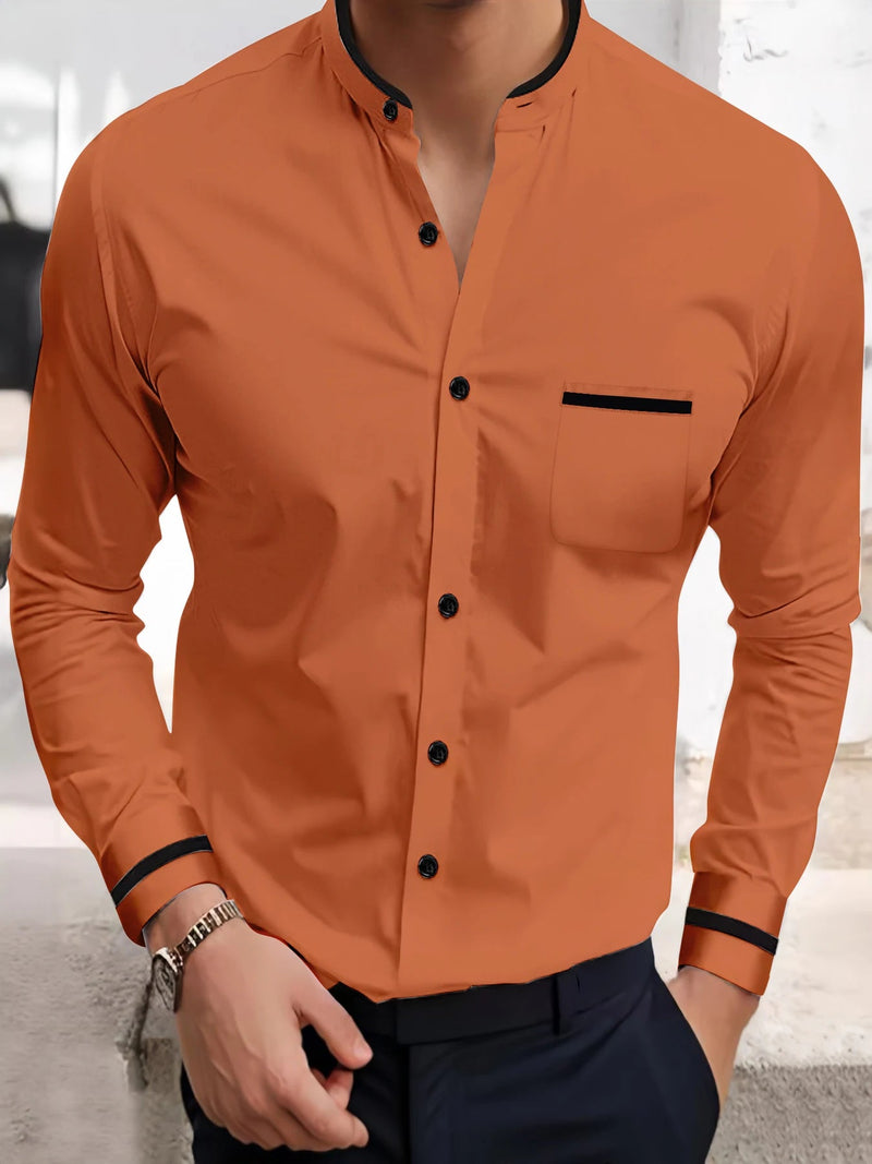 Camisa Masculina Social Longa Crown Slim