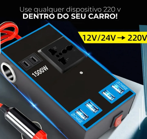 Inversor de Potência para Acendedor de Cigarro Automotivo