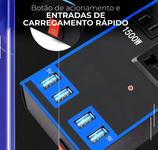 Inversor de Potência para Acendedor de Cigarro Automotivo