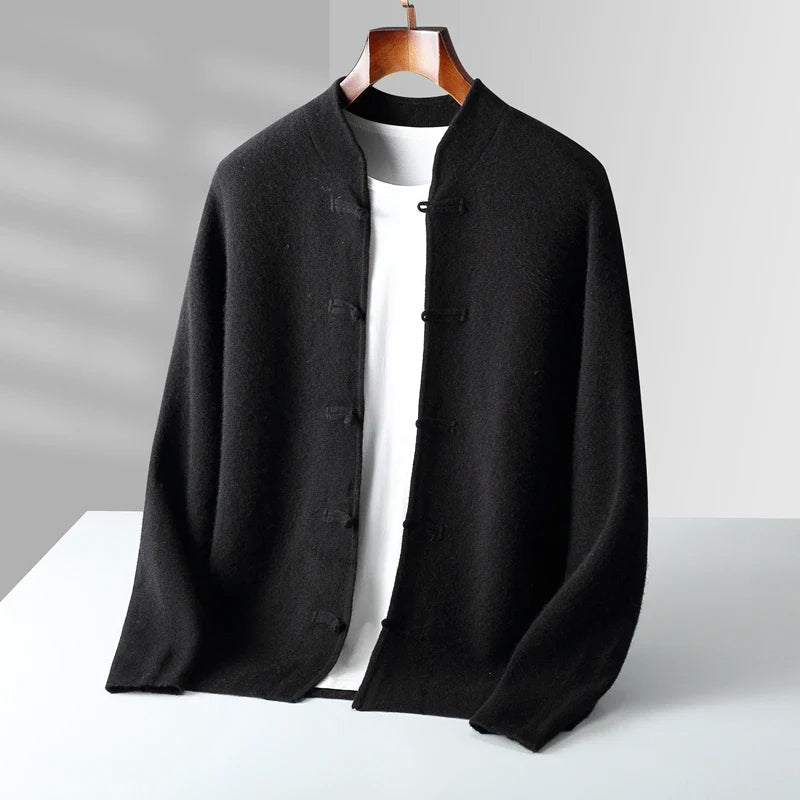 Cashmere Atelier Mandarin Collar Cardigan
