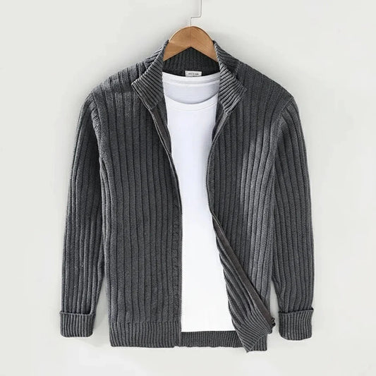 Thorne Knit Jacket (Ribbed Zip Cardigan)
