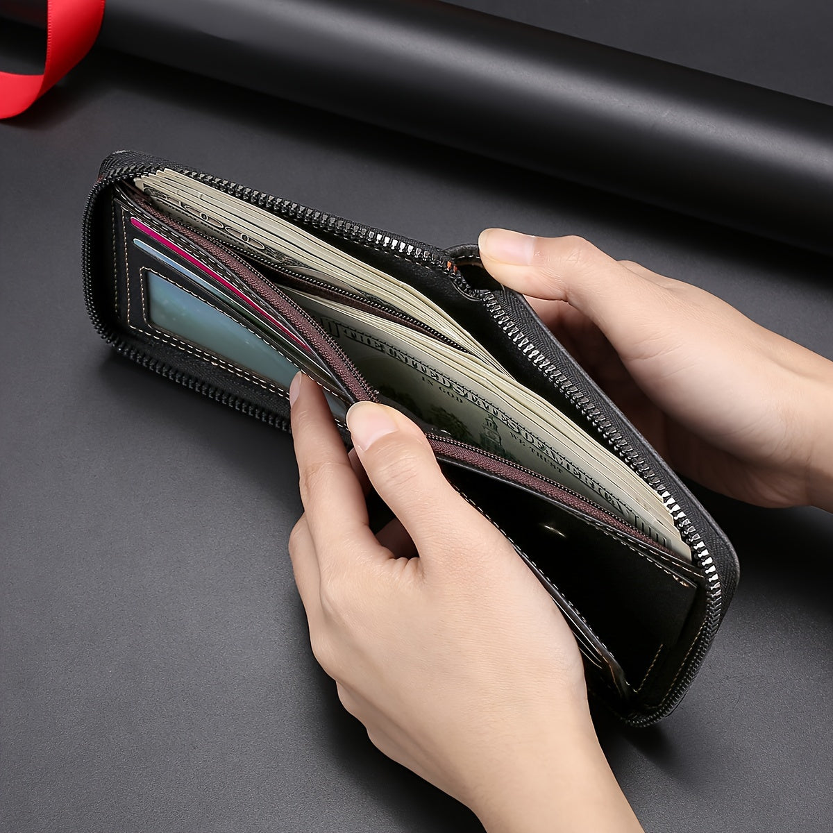 Men’s Compact Zip Wallet – Sleek. Secure. Pocket-Ready.
