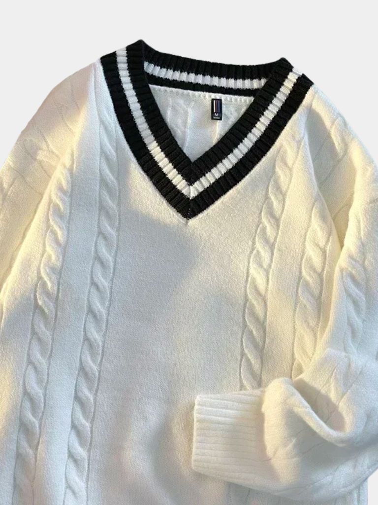 Minimalist V-Neck Sweater - Fayymont Co