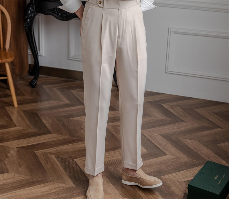 Antibes Straight Fit Single Pleated Trousers