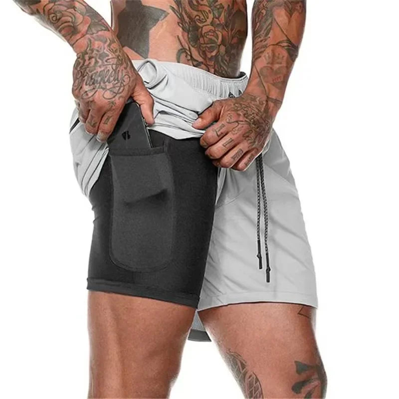 Shorts Masculino DryFit com Compressão 2 em 1