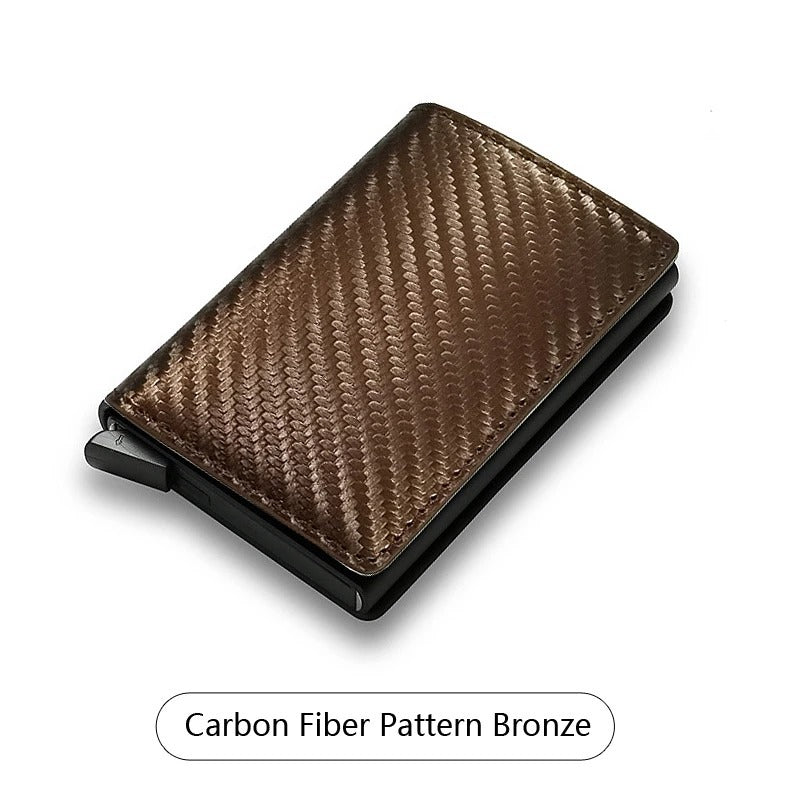 Fayymont Carbon Fiber & Aluminum RFID Wallet – Slim Pop-Up Design