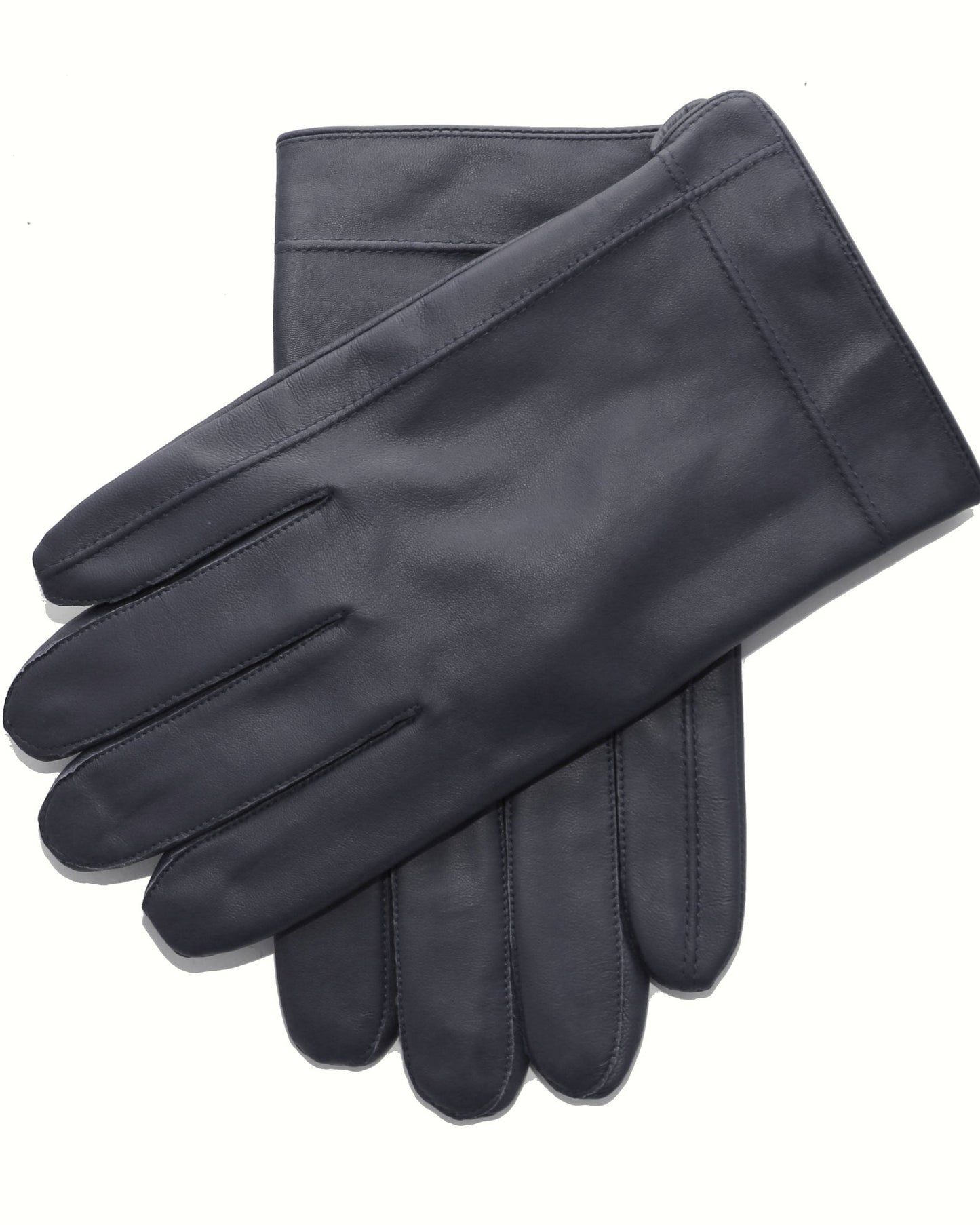 Leather Gloves - Navy