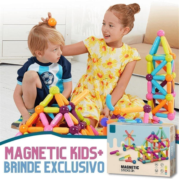 Brinquedo Infantil com Peças Magnéticas - MagneticKids + Brinde Exclusivo