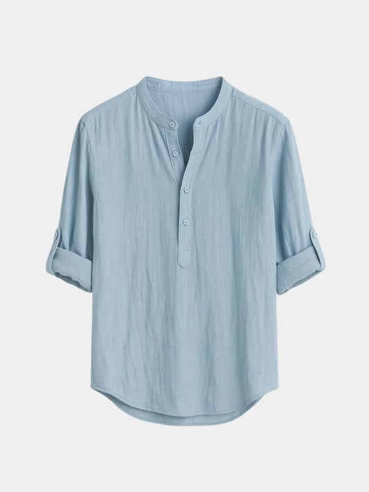 Casual Henley Neck Long Sleeve T-Shirt