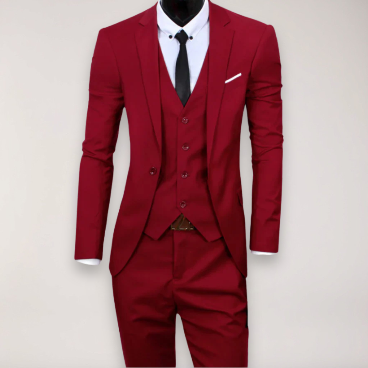 Men’s 3-Piece Slim Fit Suit – Tailored Blazer, Waistcoat and Trousers for Formal Occasions