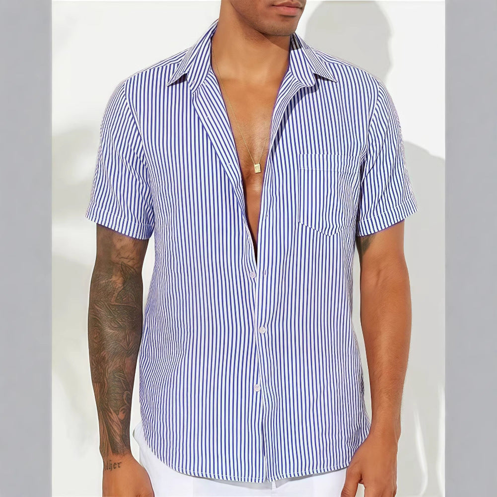 Pinstripe Summer Shirt — Short Sleeve