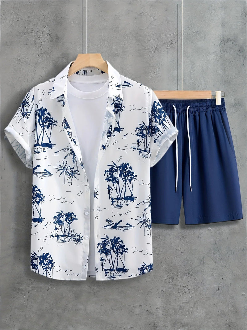 Kit Praia Sunset Bonanza Camisa + Bermuda Masculina