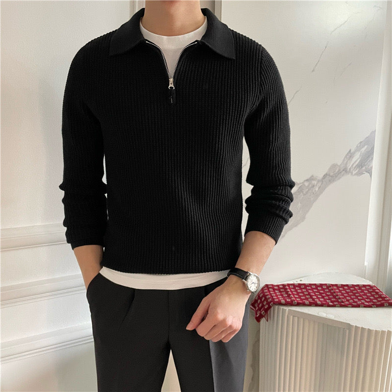 Cotton Zipped Sweater - Fayymont Co