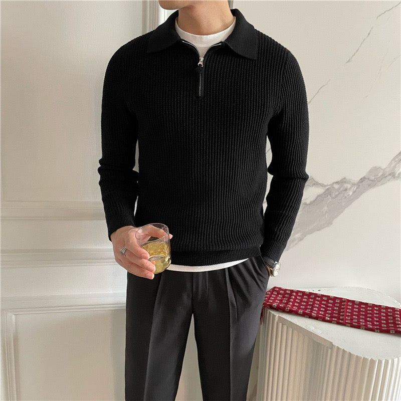 Cotton Zipped Sweater - Fayymont Co