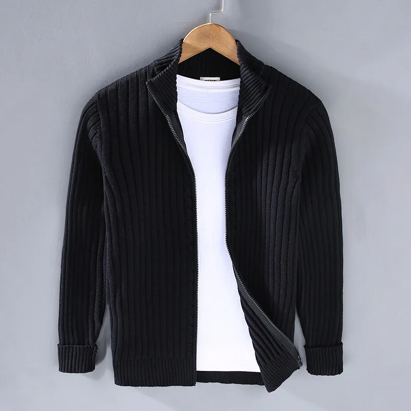 Thorne Knit Jacket (Ribbed Zip Cardigan)