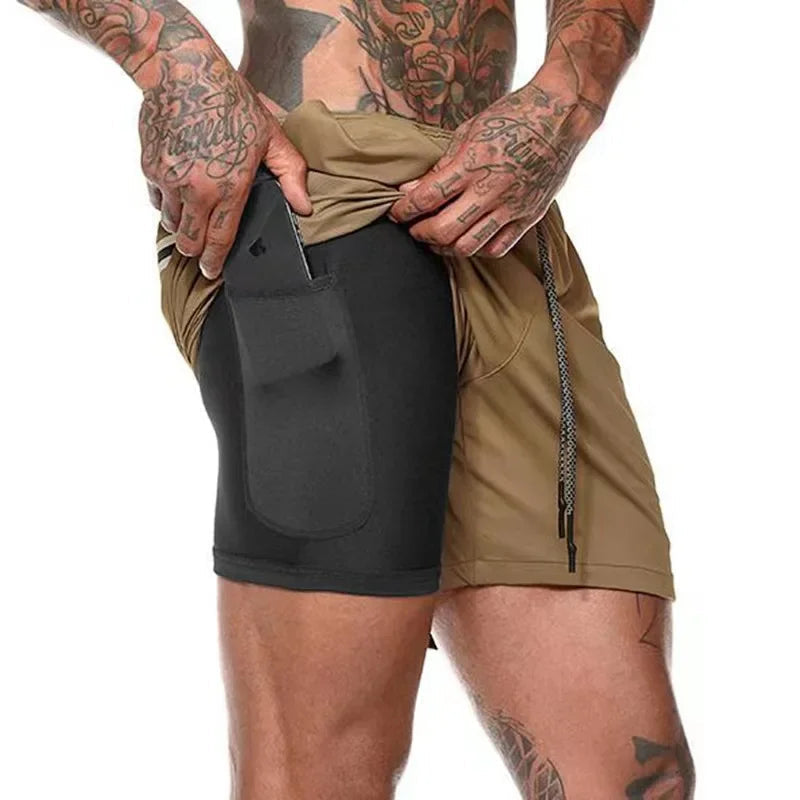 Shorts Masculino DryFit com Compressão 2 em 1