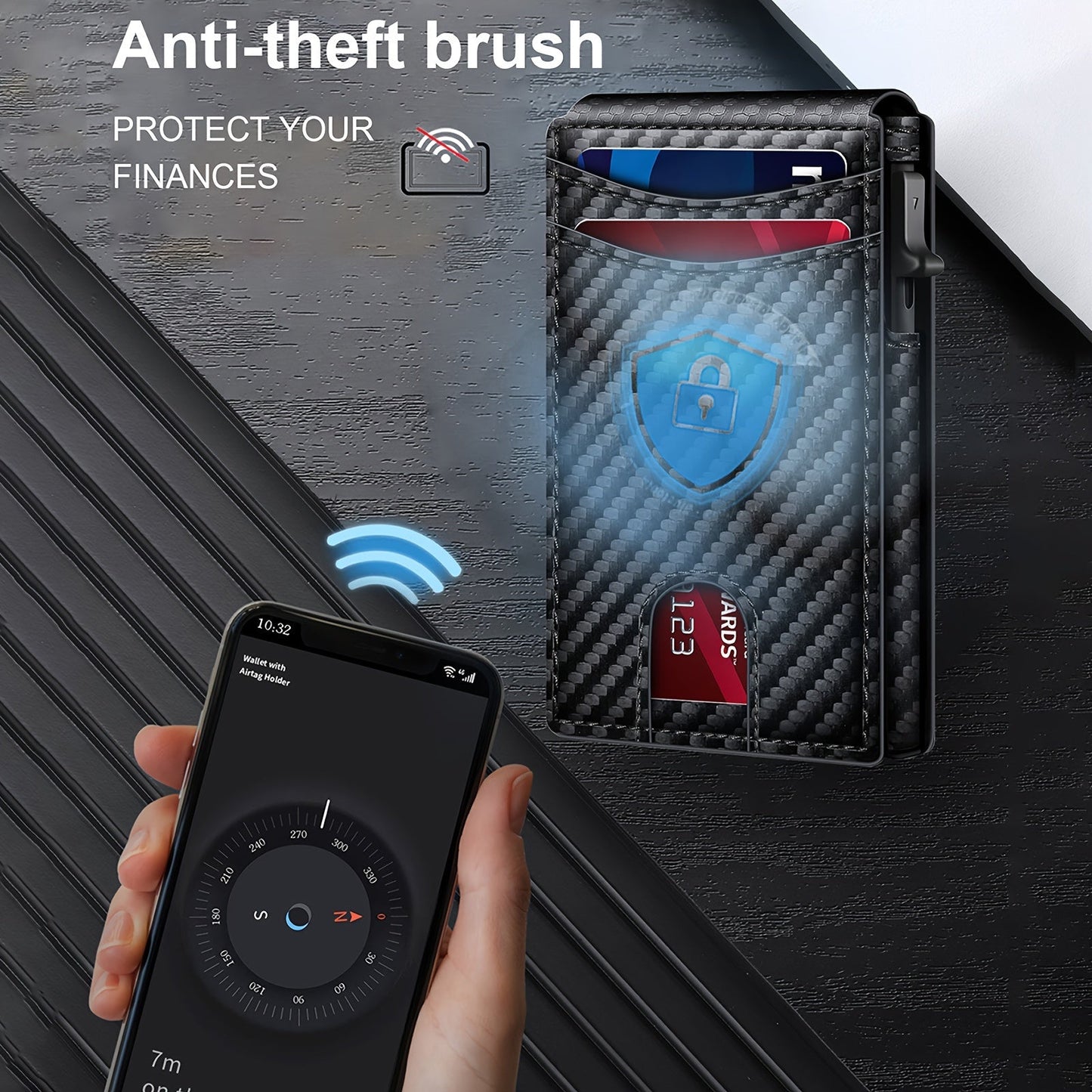 Men's RFID Blocking Bifold Wallet with Pop-up Card | FREE Surprise Gift